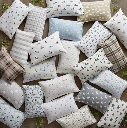 Eddie Bauer - Twin Sheets, Cotton Flannel Bedding Set, Brushed For Extra Softness, Cozy Home Decor (Birch Forest, Twin)