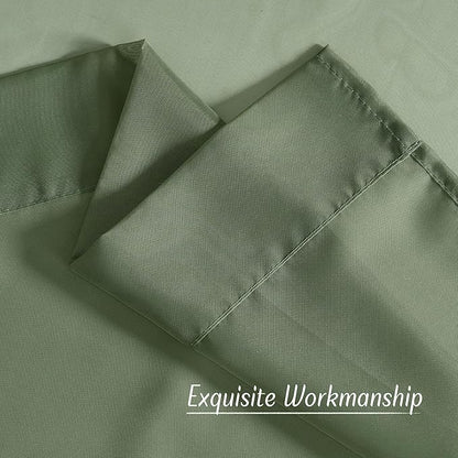 NICETOWN Voile Sheer Forest Green Curtains for Bedroom, Grommet Airy & Lightweight Sheer Window Treatments Light Filtering Drapes for Farmhouse, W54 x L84, 2 Panels