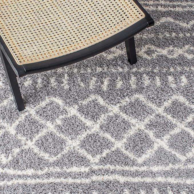 SAFAVIEH Arizona Shag Collection Area Rug - 2'6" x 14' Runner, Grey & Ivory, Non-Shedding & Easy Cleaning, Plush Thick Pile, Ideal for Living Room, Bedroom, Dining Space (ASG741G)